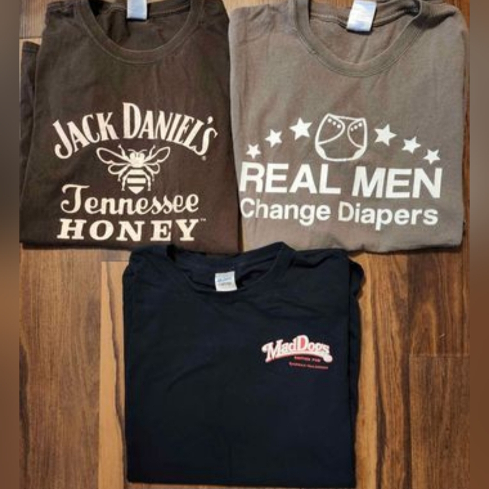 Mens Lot of 3 Sz Lg NWOT and Gently Worn T-Shirts